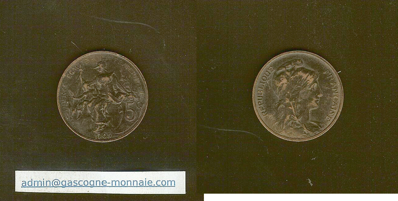 5 centimes Dupuis 1905 gVF/aEF